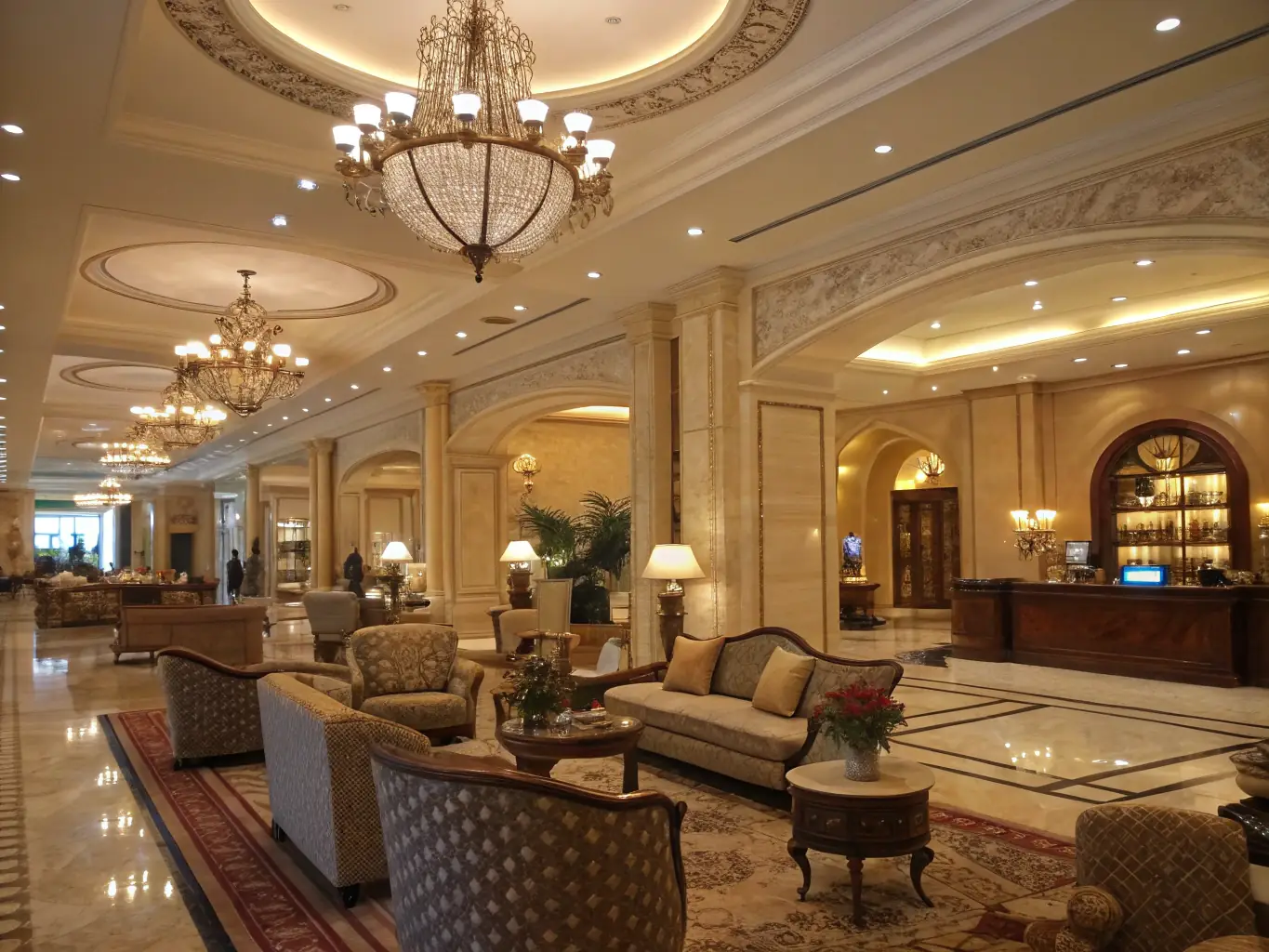 An artistic shot of a luxury hotel lobby in New York City, featuring modern design elements, plush furnishings, and a sophisticated ambiance. The image represents the epitome of urban luxury and upscale hospitality.